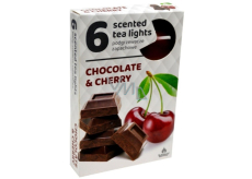 Tea Lights Chocolate Cherry vonné čajové svíčky 6 kusů