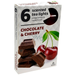 Tea Lights Chocolate Cherry vonné čajové svíčky 6 kusů