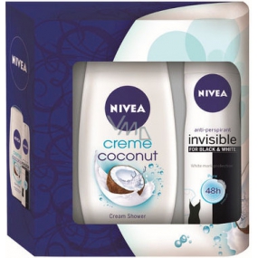 Nivea Visible Blue antiperspirant sprej 150 ml + Coconut Cream sprchový gel 250 ml pro ženy kosmetická sada