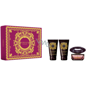 Versace Crystal Noir toaletní voda 50 ml + tělové mléko 50 ml + sprchový gel 50 ml, dárková sada pro ženy