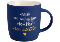 Albi Sametový hrnek Hrnek pro nejlepšího člověka modrý 330 ml