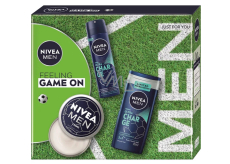 Nivea Men Feeling Game on krém na obličej, tělo a ruce 150 ml + Nivea Men Ultra Charge antiperspirant sprej 150 ml + Nivea Men Ultra Charge sprchový gel 250 ml, kosmetická sada pro muže