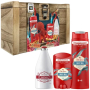 Old Spice Deep Sea Deep Sea sprchový gel a šampon 250 ml + Captain voda po holení 100 ml + Deep Sea deodorant stick 50 ml + dřevěná truhla, kosmetická sada pro muže