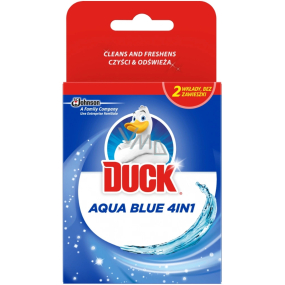 Duck Aqua Blue Efekt modré vody 4v1 Wc závěsný čistič náhradní náplň 2 x 40 g