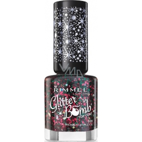 Rimmel London Glitter Bomb Top Coat lak na nehty 020 Midnight Mistletoe 8 ml