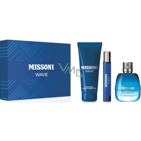 Missoni Wave toaletní voda 100 ml + sprchový gel 150 ml + toaletní voda 10 ml, dárková sada pro muže