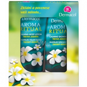 Dermacol Aroma Ritual Tibetský jasmín Zklidňující sprchový gel 250 ml + tělové mléko 200 ml, kosmetická sada