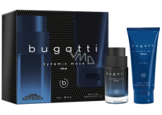 Bugatti Dynamic Move Blue toaletní voda 100 ml + sprchový gel 200 ml, dárková sada pro muže