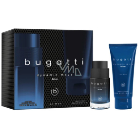 Bugatti Dynamic Move Blue toaletní voda 100 ml + sprchový gel 200 ml, dárková sada pro muže