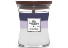 WoodWick Trilogy Evening Luxe - Večerní luxus vonná svíčka s dřevěným knotem a víčkem sklo střední 275 g