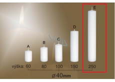 Lima Gastro hladká svíčka bílá válec 40 x 250 mm 1 kus