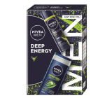 Nivea Men Deep Sport sprchový gel 250 ml + Nivea Men Energy antiperspirant sprej 150 ml, kosmetická sada pro muže