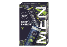 Nivea Men Deep Sport sprchový gel 250 ml + Nivea Men Energy antiperspirant sprej 150 ml, kosmetická sada pro muže