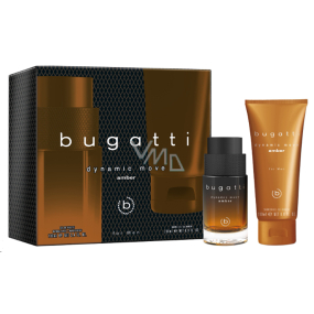 Bugatti Dynamic Move Amber toaletní voda 100 ml + sprchový gel 200 ml, dárková sada pro muže