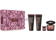 Versace Crystal Noir parfémovaná voda 90 ml + sprchový gel 100 ml + tělové mléko 100 ml + parfémovaná voda 5 ml, dárková sada pro ženy