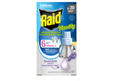 Raid Family Levandule elektrický odpařovač tekutý proti komárům náhradní náplň 30 nocí 21 ml