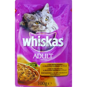 Whiskas Adult s kachním masem a zeleným hráškem ve šťávě 100 g