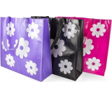 RSW Nákupní taška s potiskem Květiny růžová 43 x 40 x 13 cm