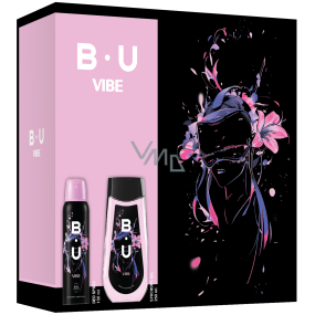 B.U. Vibe deodorant sprej 150 ml + sprchový gel 250 ml, kosmetická sada pro ženy