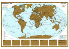 Naga Nástěnná mapa světa laminovaná Seškrábejte si mapu světa 97 x 67 cm