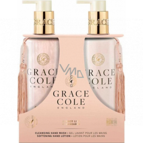 Grace Cole Ginger Lily & Mandarin - Lilie zázvorníková a mandarin tekuté mýdlo na ruce 300 ml + jemné mléko na ruce 300 ml, kosmetická sada pro ženy