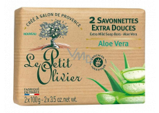 Le Petit Olivier Aloe Vera extra jemné toaletní mýdlo s přírodními extrakty 2 x 100 g