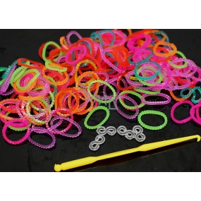 Loom Bands gumičky na pletení náramků Barevné vroubkované 200 kusů