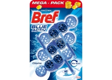 Bref Blue Aktiv Chlorine WC blok pro hygienickou čistotu a svěžest Vaší toalety, obarvuje vodu do modrého odstínu 3 x 50 g