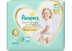 Pampers Premium Care velikost 6, 15+ kg plenkové kalhotky 31 kusů