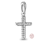 Charm Sterlingové stříbro 925 Náboženská kouzla Křížek, přívěsek na náramek náboženství