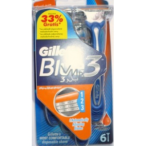 Gillette Blue 3 holítka 3břité pro muže 4 + 2 kusy