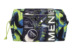 Nivea Men Feel Energized Creme krém na obličej, tělo a ruce 150 ml + Nivea Men Deep Sport antiperspirant roll-on 50 ml + Nivea Men Energy sprchový gel 250 ml + Labello Men Active balzám na rty 4,8 g + kosmetická etue, kosmetická sada pro muže