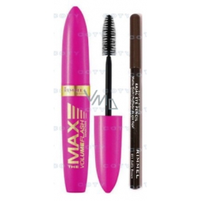 Rimmel London Max Volume Flash Soft Kohl Kajal řasenka černá tužka na oči, kosmetická sada