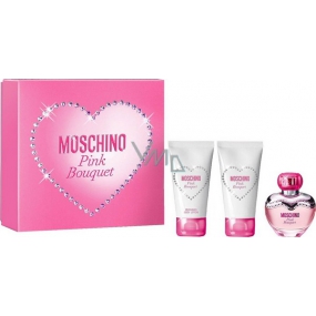 Moschino Pink Bouquet toaletní voda 50 ml + tělové mléko 50 ml + sprchový gel 50 ml, dárková sada