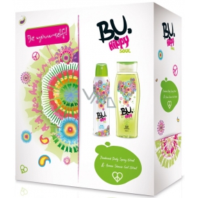 B.U. Hippy Soul deodorant sprej 150 ml + sprchový gel 250 ml, pro ženy dárková sada