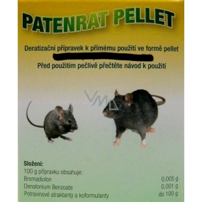 Patenrat Pellet deratizační přípravek k přímému použití ve formě pellet na myši a potkany 200 g