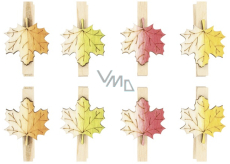 Listy dřevěné na kolíčku 3 cm, 8 kusů