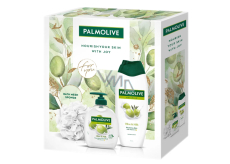 Palmolive Naturals Olive & Milk tekuté mýdlo 300 ml + sprchový gel 500 ml + mycí houba, kosmetická sada