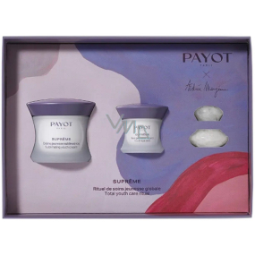 Payot Promo Supreme 2024 Crème Sublimatrice Jeunesse pleťový liftingový krém 50 ml + Crème Sublimatrice Regard oční liftingový krém 15 ml + masážní houba z růženínu 1 kus, kosmetická sada pro ženy