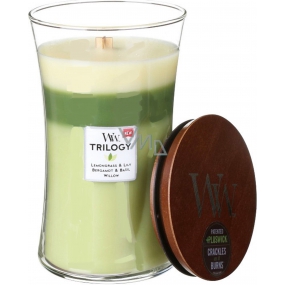 WoodWick Trilogy Garden Oasis - Zahradní oáza vonná svíčka s dřevěným knotem a víčkem sklo velká 609,5 g