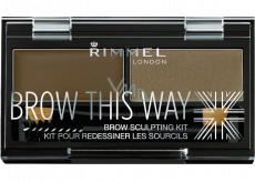 Rimmel London Brow This Way paletka na obočí 002 Medium Brown 1,1 g