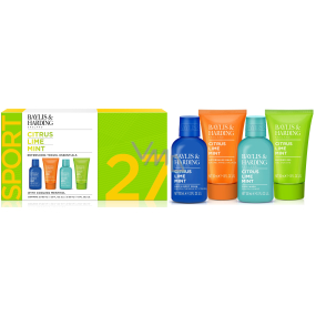 Baylis & Harding Citrus, Limetka a Máta balzám po holení 50 ml + sprchový gel 50 ml + 2v1 mycí gel na tělo a vlasy 100 ml + pleťový mycí gel 100 ml, kosmetická sada pro muže