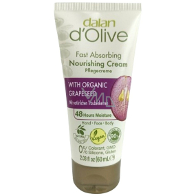 Dalan d Olive Nourishing Cream hydratační krém na ruce a tělo s extraktem z hroznových jader 60 ml