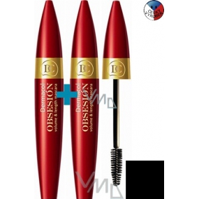 Dermacol Obsesión Volume & Length Mascar řasenka 1 + 1 kkusů 2 x 12 ml černá