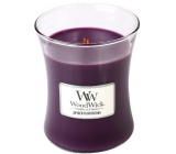 WoodWick Spiced Blackberry - Pikantní ostružina vonná svíčka s dřevěným knotem a víčkem sklo střední 275 g