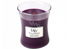 WoodWick Spiced Blackberry - Pikantní ostružina vonná svíčka s dřevěným knotem a víčkem sklo střední 275 g