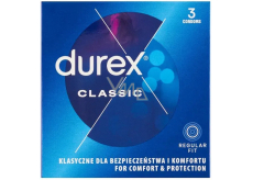 Durex Classic klasický kondom nominální šířka: 56 mm 3 kusy