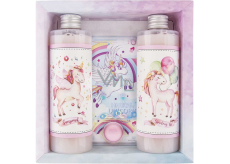 Bohemia Gifts Unicorn sprchový gel 250 ml + šampon na vlasy 250 ml + hra, kosmetická sada pro děti