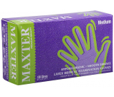 Maxter Rukavice hygienické jednorázové latexové hypoalergenní pudrované, velikost M, box 100 kusů