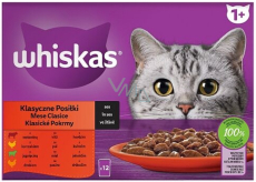 Whiskas Klasické pokrmy ve šťávě hovězí, kuře, jehněčí, drůbeží kapsičky 12 x 85 g